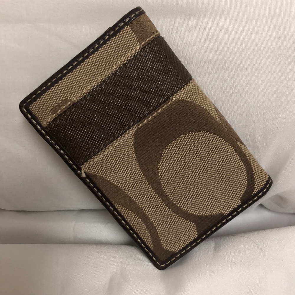 Coach Brown and Tan C Pattern Wallet